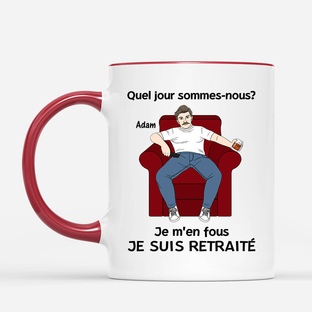 1039MFR2 Cadeau Personnalise Mug Retraite Papa Papi