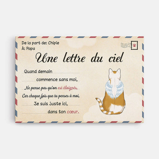 1042CFR1 Cadeau Personnalise Toile Lettre Du Ciel Amoureux des chats