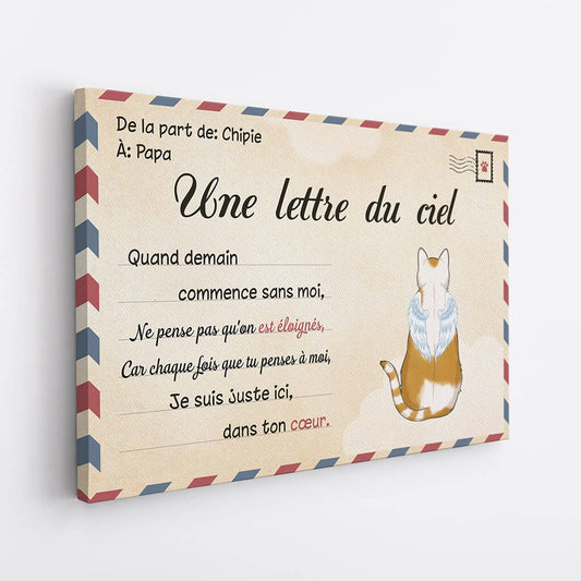 1042CFR2 Cadeau Personnalise Toile Lettre Du Ciel Amoureux des chats