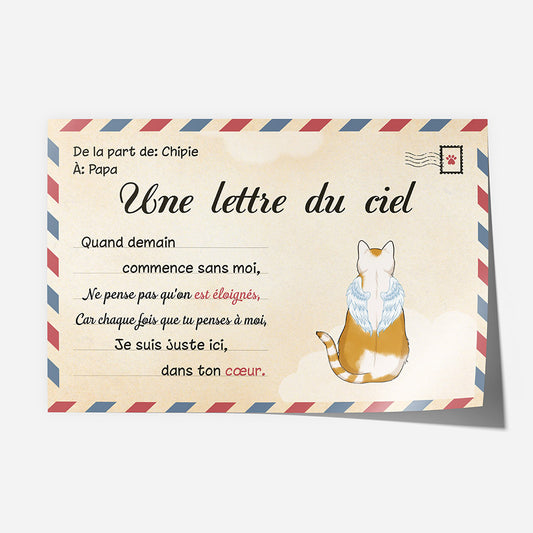 1042SFR1 Cadeau Personnalise Poster Lettre Du Ciel Amoureux des chats