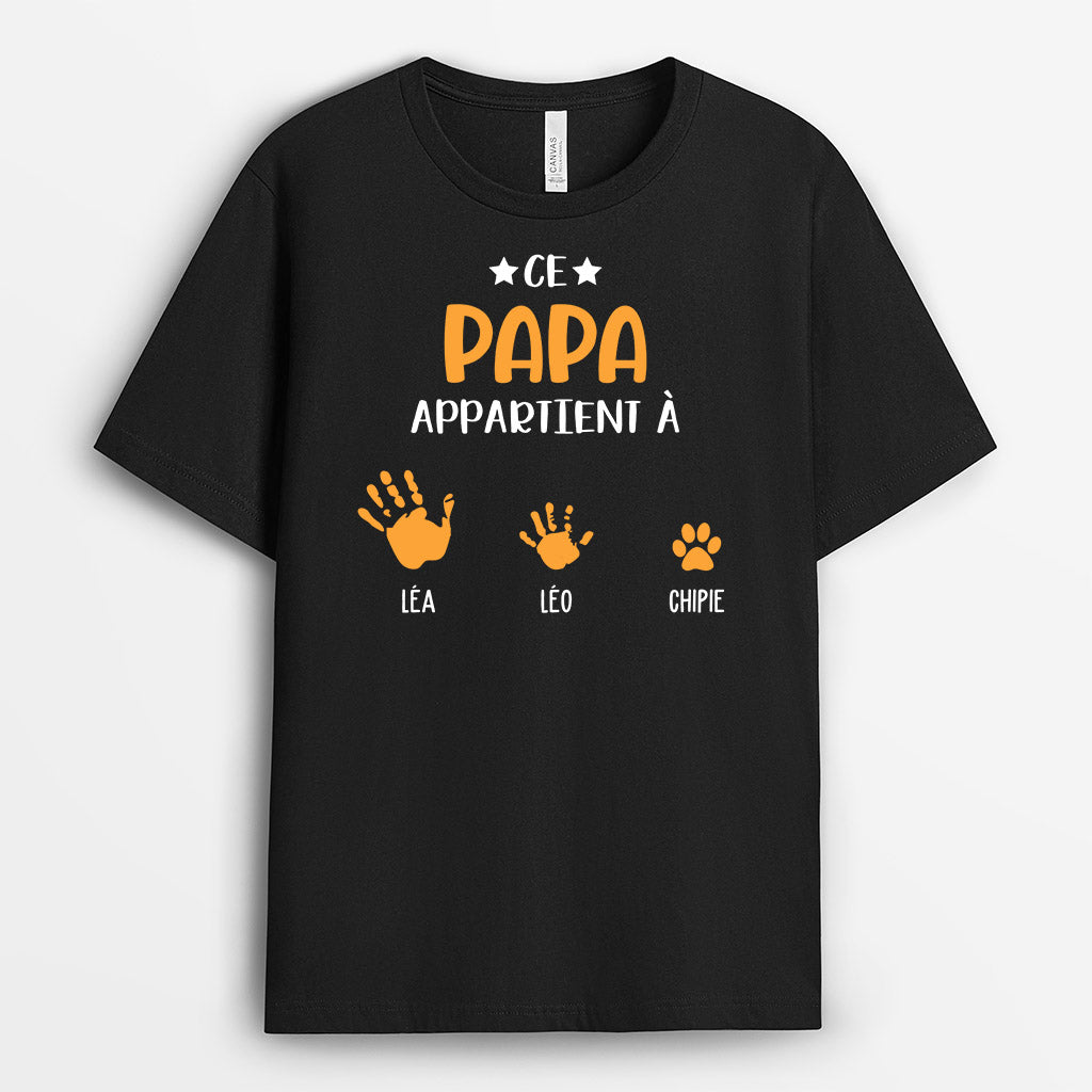 1043AFR1 Cadeau Personnalise T shirt Incroyable Papa Papi