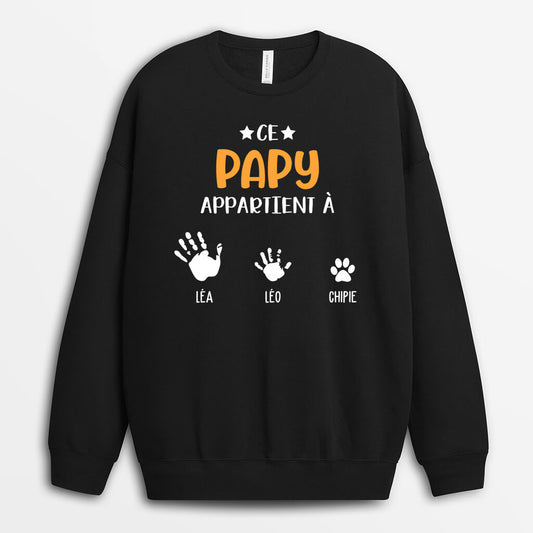 1043WFR2 Cadeau Personnalise Sweat shirt Incroyable Papa Papi_jpg