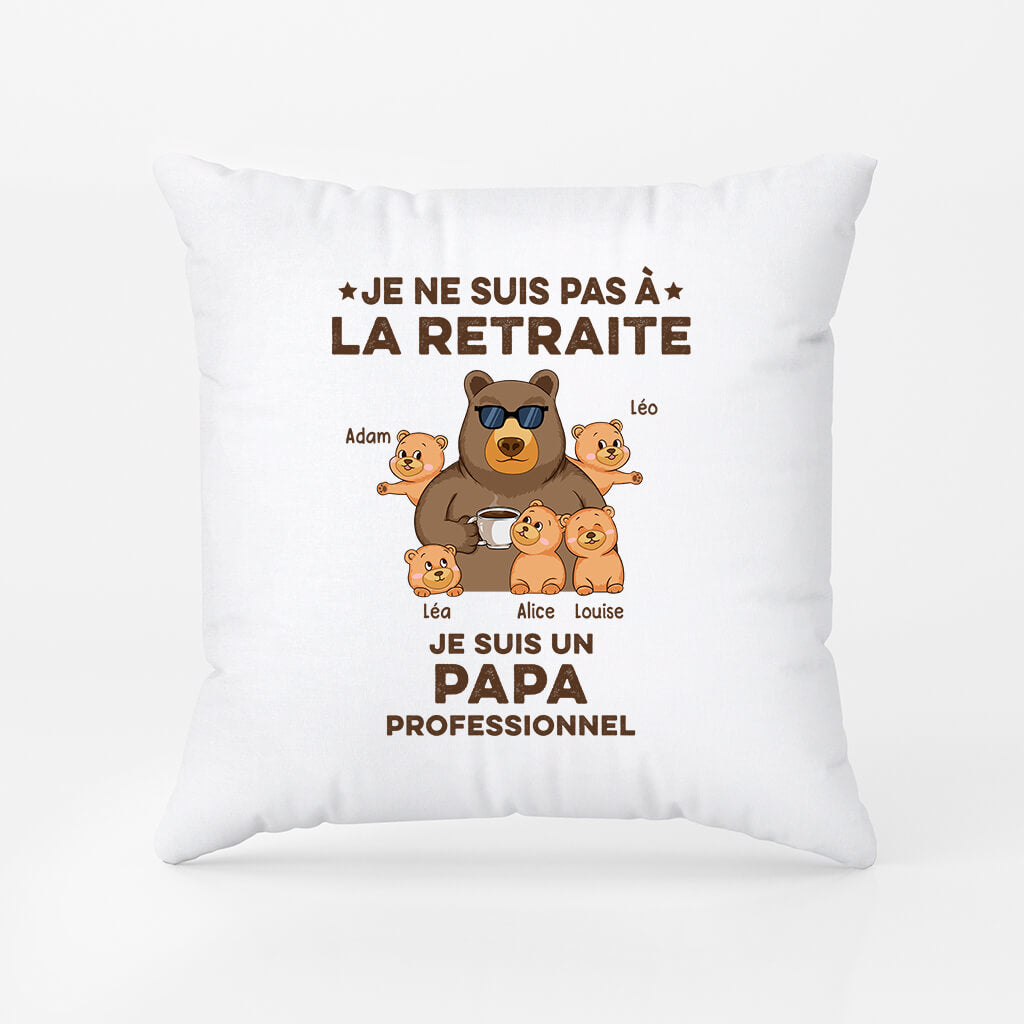 1044PFR2 Cadeau Personnalise Coussin Professionnelle Papa Papi