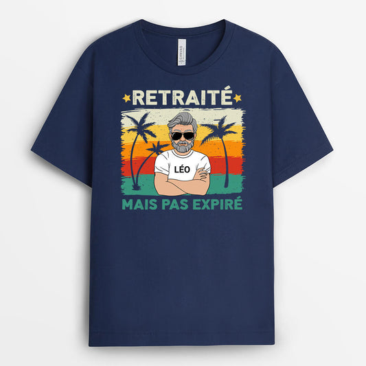 1045AFR1 Cadeau Personnalise T shirt Retraite Expire Papa Papi