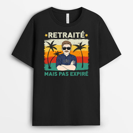 1045AFR2 Cadeau Personnalise T shirt Retraite Expire Papa Papi