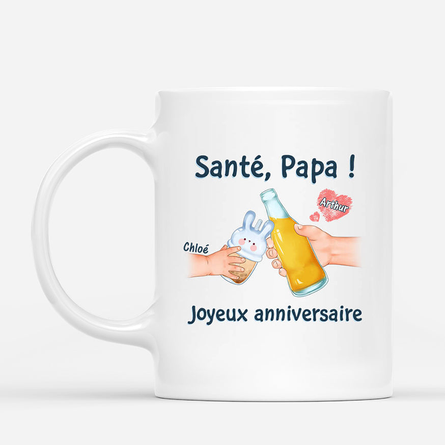 1047MFR1 Cadeau Personnalise Mug Sante Anniversaire Papa Papi