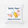 1047PFR1 Cadeau Personnalise Coussin Sante Anniversaire Papa Papi