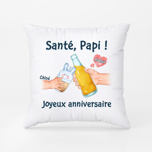 1047PFR2 Cadeau Personnalise Coussin Sante Anniversaire Papa Papi