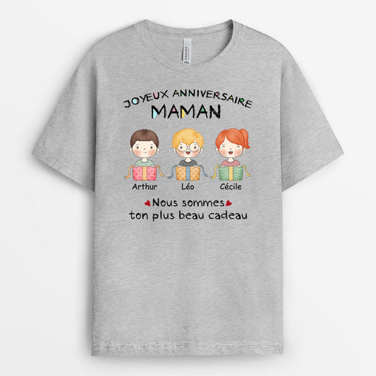 1049AFR1 Cadeau Personnalise T shirt Beau cadeau anniversaire Maman Mamie