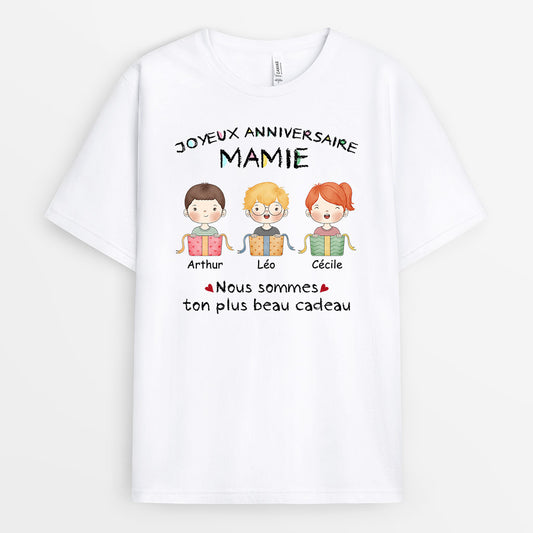 1049AFR2 Cadeau Personnalise T shirt Beau cadeau anniversaire Maman Mamie