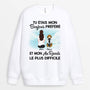 1052WFR1 Cadeau Personnalise Sweat shirt Bonjour Au Revoir Amoureux des chiens