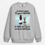 1052WFR2 Cadeau Personnalise Sweat shirt Bonjour Au Revoir Amoureux des chiens