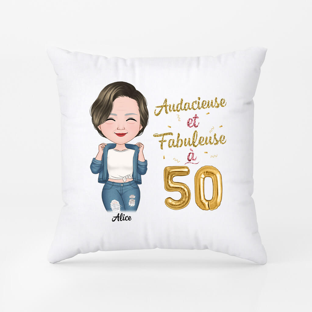 1053PFR2 Cadeau Personnalise Coussin Audacieuse Femme