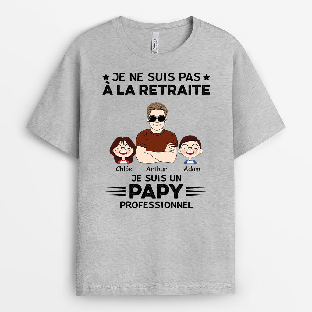 2 titres papa et papy : cadeau grand-père,papi' T-shirt Homme