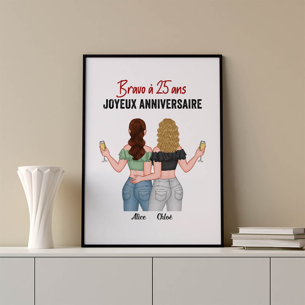 1070SFR3 Cadeau Personnalise Poster Bravo Anniversaire