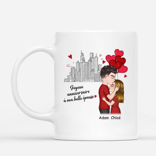 1072MFR1 Cadeau Personnalise Mug Anniversaire Femme