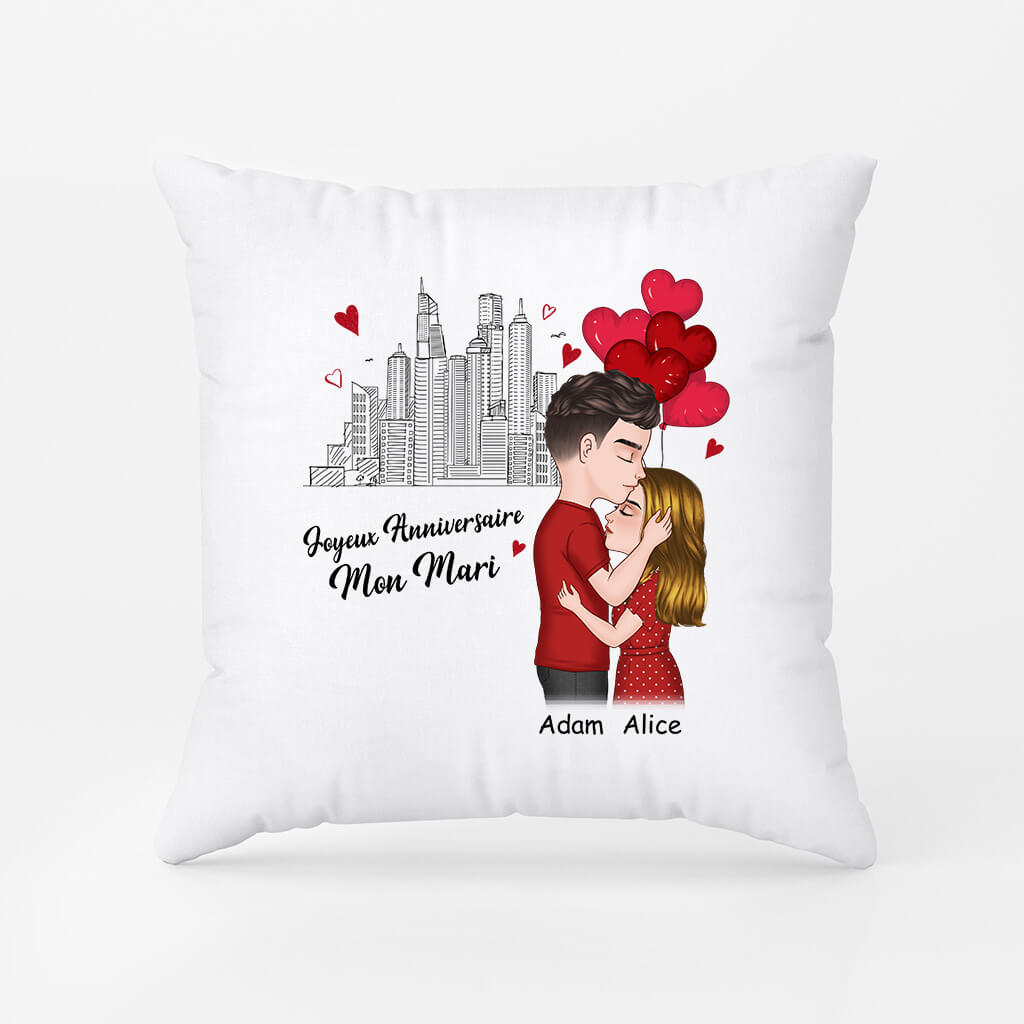 1075PFR2 Cadeau Personnalise Coussin Anniversaire Homme Copain Mari