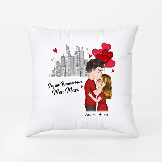 1075PFR2 Cadeau Personnalise Coussin Anniversaire Homme Copain Mari