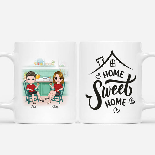 1077MFR1 Cadeau Personnalise Mug Home Sweet Home Famille