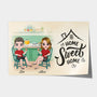 1077SFR1 Cadeau Personnalise Poster Home Sweet Home Famille