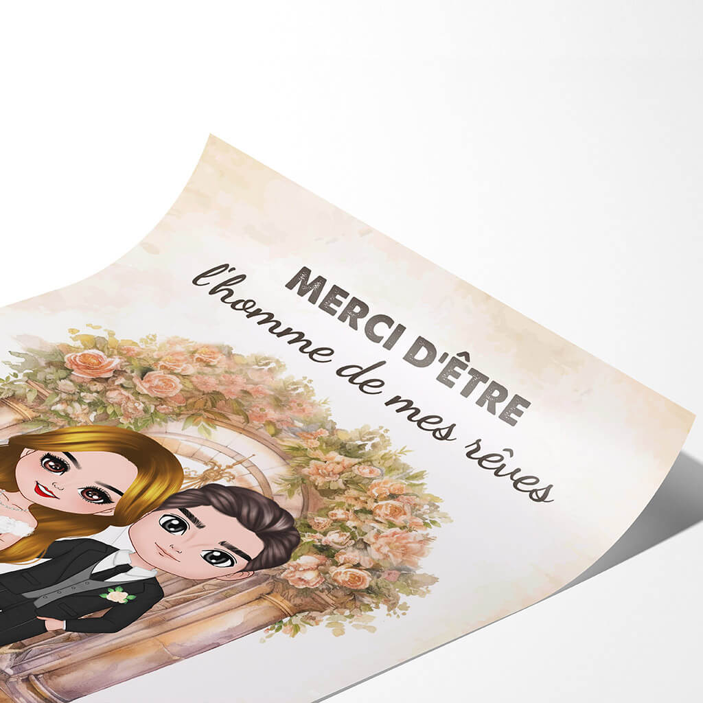 1089SFR2 Cadeau Personnalise Poster Homme Reves Mariage