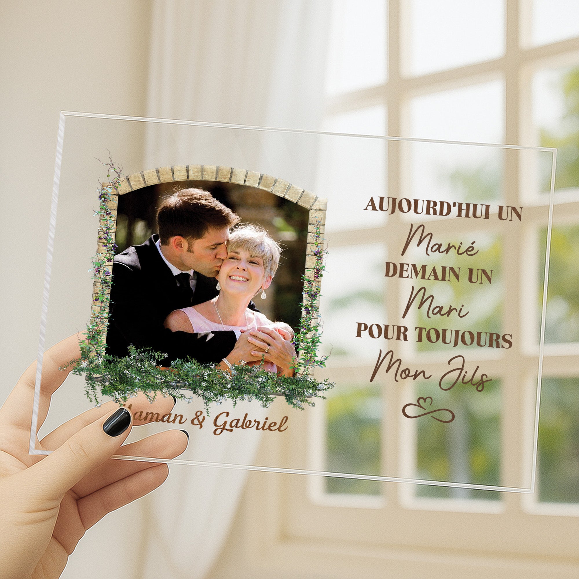 1090RFR3 plaque acrylique personnalisee pour toujours mon fils 1090r8l0g