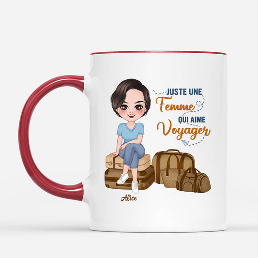 1103MFR2 Cadeau Personnalise Mug Fille Femme Voyage