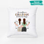 1121PFR2 Cadeau Personnalise Coussin Meilleurs Collegues Collegue