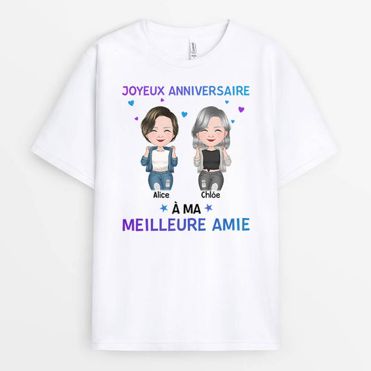 1126AFR1 Cadeau Personnalise T shirt Joyeux Anniversaire Meilleure Amie Anniversaire_55165c3e 0d24 4109 ab5a 0107f008060b