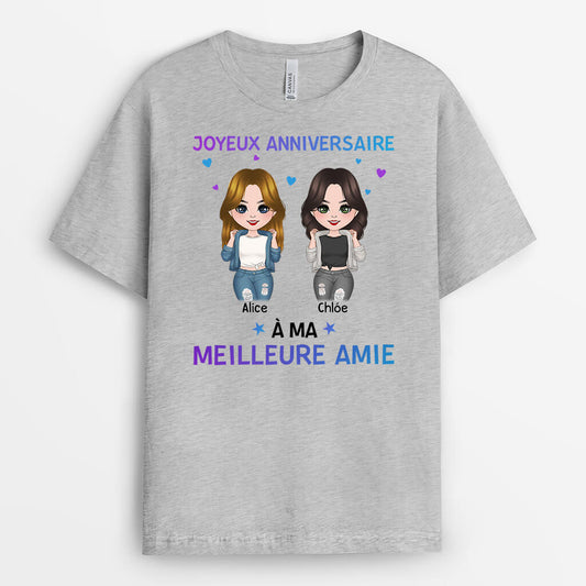 1126AFR2 Cadeau Personnalise T shirt Joyeux Anniversaire Meilleure Amie Anniversaire_5388dac1 d184 449e a901 6974744795e6