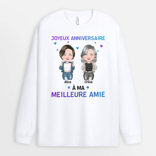 1126NFR1 Cadeau Personnalise Manches Longues Joyeux Anniversaire Meilleure Amie Anniversaire_beca297e d479 4319 93d6 b90690368199