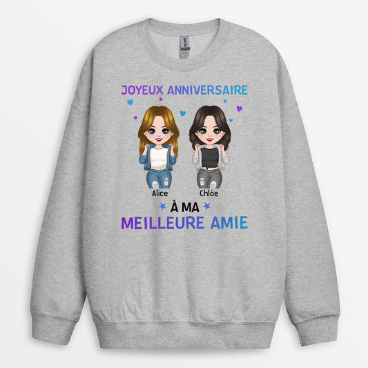 1126WFR2 Cadeau Personnalise Sweat shirt Joyeux Anniversaire Meilleure Amie Anniversaire_c0dac3e1 c2d5 4c64 aa5d c20663645c41