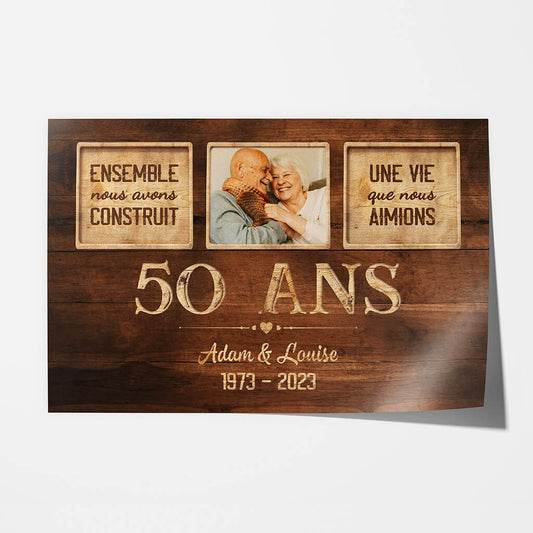 1131SFR1 Cadeau Personnalise Poster Ensemble Construit Une Vie Couple Anniversaire de Mariage
