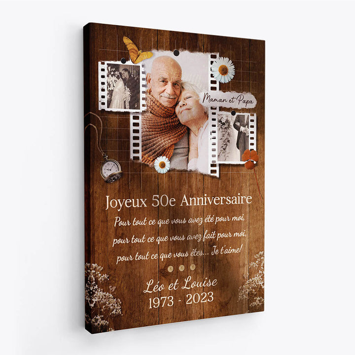 Toile Personnalisée Papa & Grand-Père – Cadeau Émouvant Famille Avec Noms Enfants & Petits-Enfants (Modèle 2)