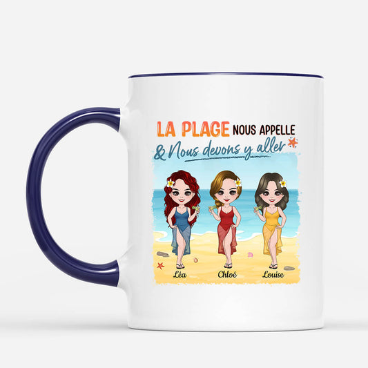 1133MFR2 Cadeau Personnalise Mug Plage Appel Voyage