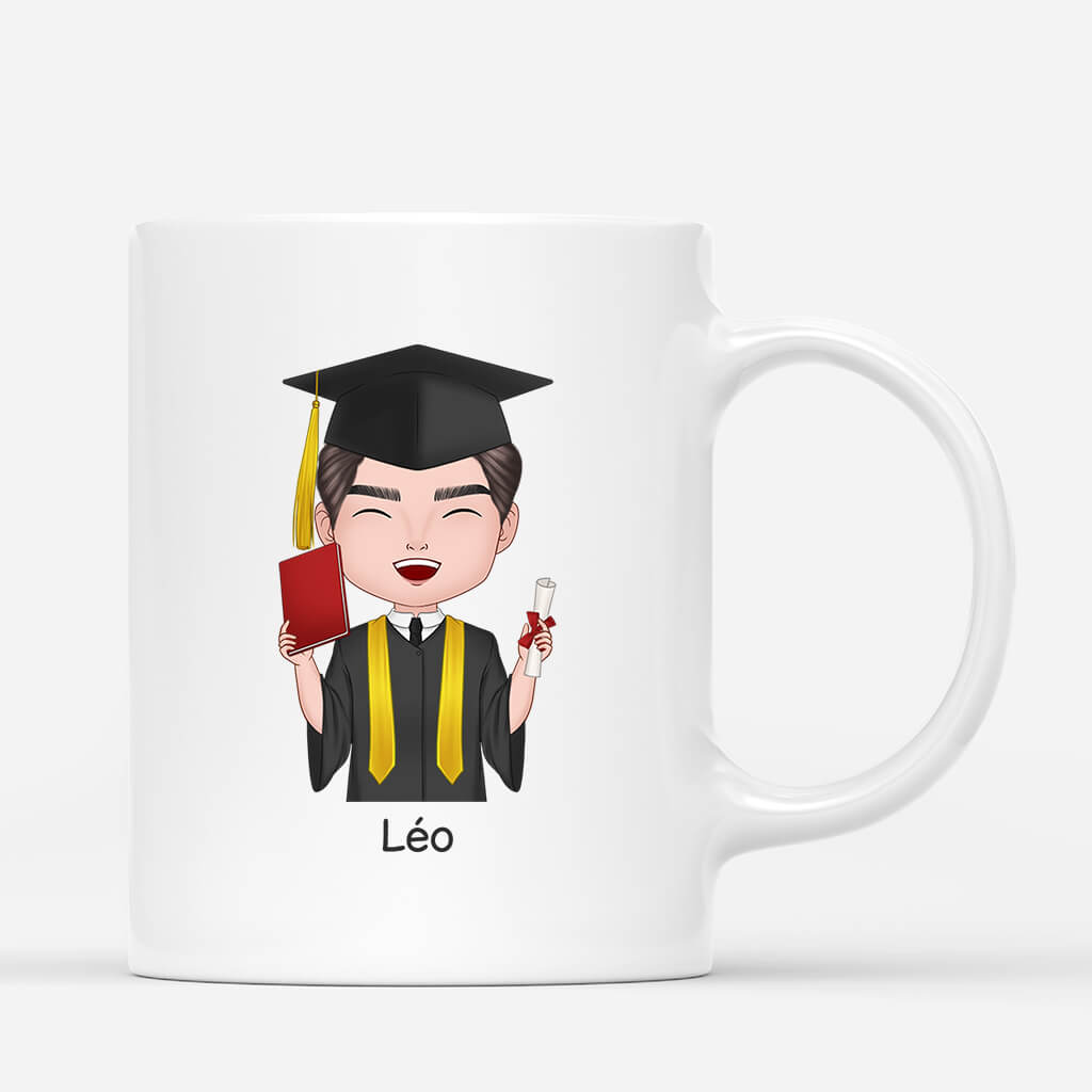 1137MFR2 Cadeau Personnalise Mug Fini Enfin Diplomes