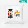 1137PFR2 Cadeau Personnalise Coussin Fini Enfin Diplomes