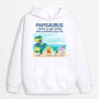 1139HFR1 Cadeau Personnalise Sweat a Capuche Plage Saurus Papa Papy