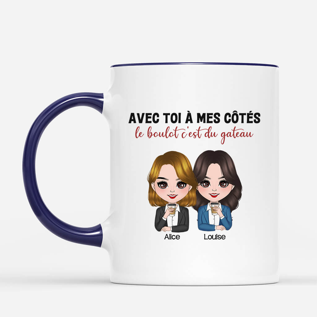 1158MFR2 Cadeau Personnalise Mug Avec Toi Boulot Gateau Collegues