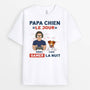 1161AFR1 Cadeau Personnalise T shirt Papa Chien Jour Gamer Nuit Amoureux des chiens