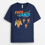 1163AFR2 Cadeau Personnalise T shirt Papa Jour Gamer Nuit Pere
