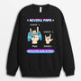 1166WFR2 Cadeau Personnalise Sweatshirt Niveau Papa Gamer Pere