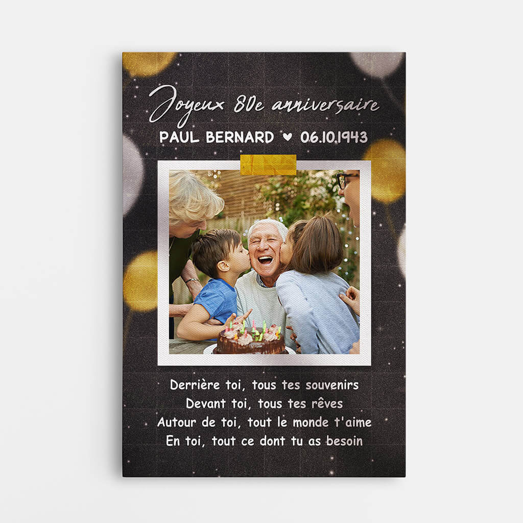 1167CFR1 Cadeau Personnalise Toile Anniversaire Grands Parents