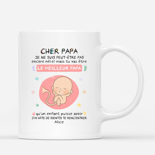 1174MFR3 Cadeau Personnalise Mug Echographie Annonce Grossesse Papa Pere