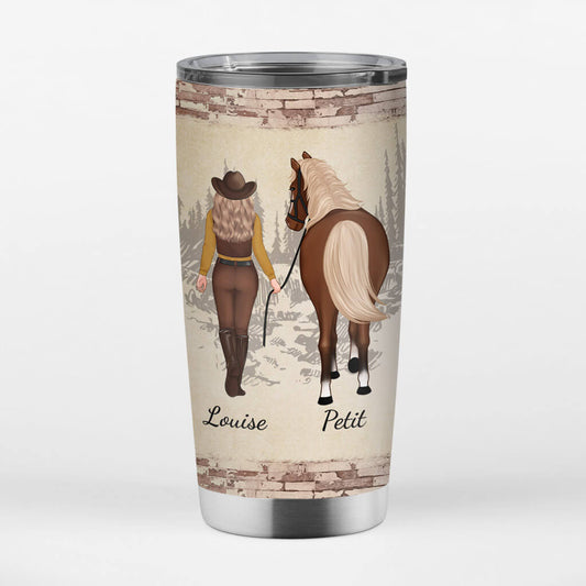 1186TFR2 Cadeau Personnalise Mug Isotherme Fille Chevaux Amoureux des animaux