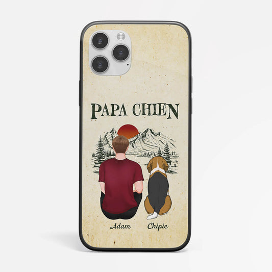 1196FFR1 Cadeau Personnalise Coque Telephone Maman Chien Papa Chien Amoureux des animaux