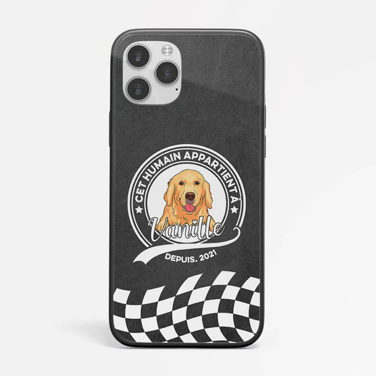 1198FFR1 Cadeau Personnalise Coque Telephone Humain Appartient Chien Amoureux des animaux