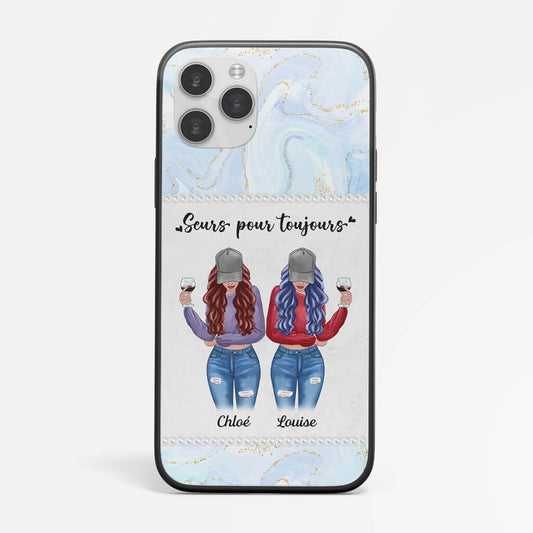 1202FFR1 Cadeau Personnalise Coque Telephone Soeurs Toujours Meilleures Amies