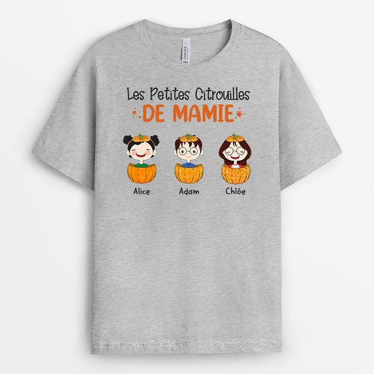 1213AFR2 Cadeau Personnalise T shirt Citrouilles Mamie Grand mere