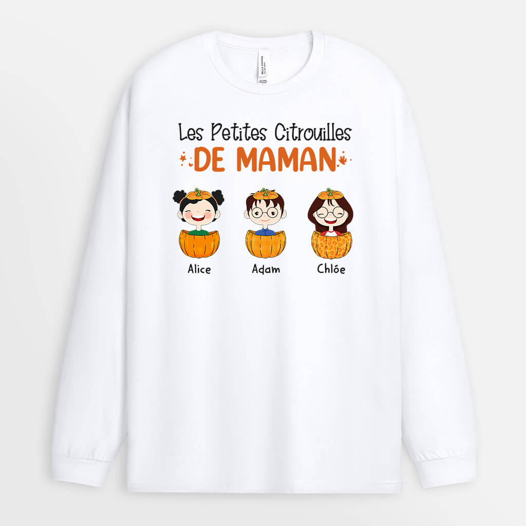 1213NFR1 Cadeau Personnalise Manches Longues Citrouilles Mamie Grand mere